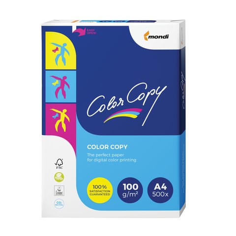 Бумага COLOR COPY, А4, 100 г/м2, 500 л., для полноцветной лазерной печати, А++, Австрия, 161% (CIE), A4-33709 110346