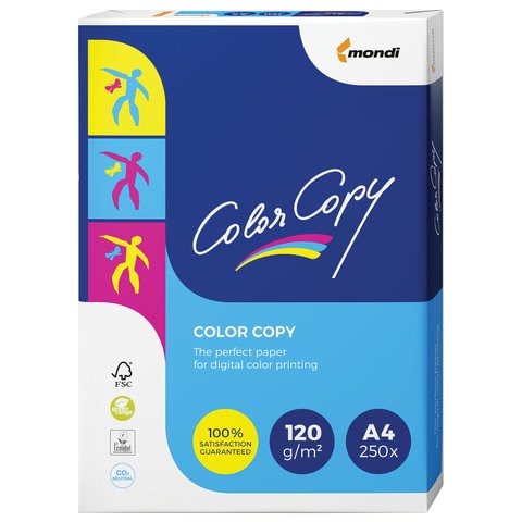 Бумага COLOR COPY, А4, 120 г/м2, 250 л., для полноцветной лазерной печати, А++, Австрия, 161% (CIE) 110712