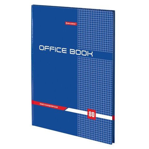 Книга канцелярская 80 л., клетка, твердая, глянцевая, блок офсет, А4 (215х295 мм), BRAUBERG, 130065 130065