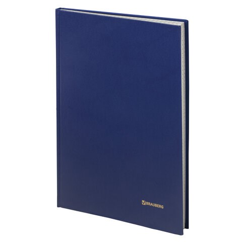 Книга учета 144 л., клетка, твердая, бумвинил, блок офсет, А4 (200х290 мм), BRAUBERG, синий, 130226 130226