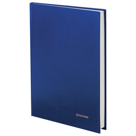 Книга учета 144 л., линия, твердая, бумвинил, блок офсет, А4 (200х290 мм), BRAUBERG, синий, 130227 130227