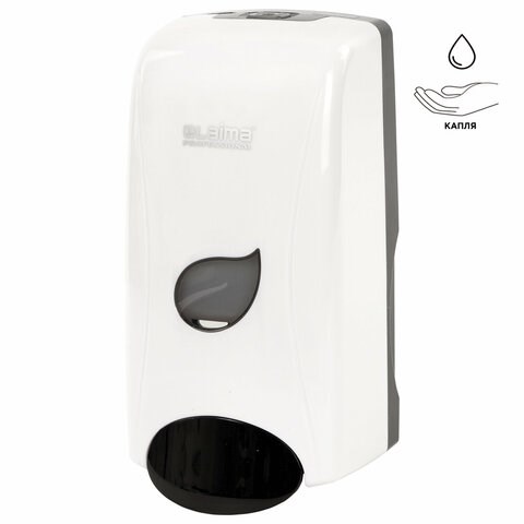 Дозатор для жидкого мыла LAIMA PROFESSIONAL ECO, НАЛИВНОЙ, 1 л, белый, ABS-пластик, 606551 606551