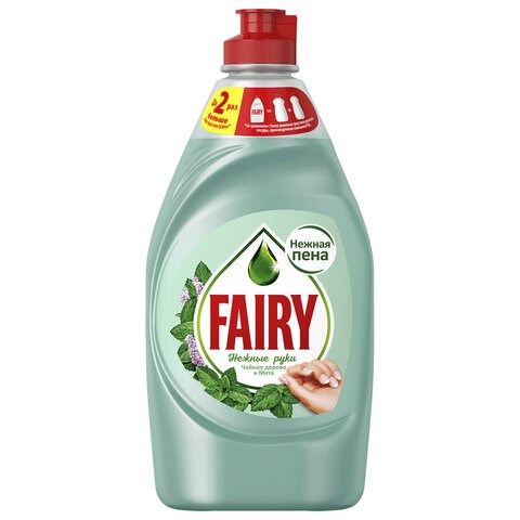 Средство для мытья посуды, 450 мл, FAIRY (Фейри) "Нежные руки", "Чайное дерево и мята" 603143