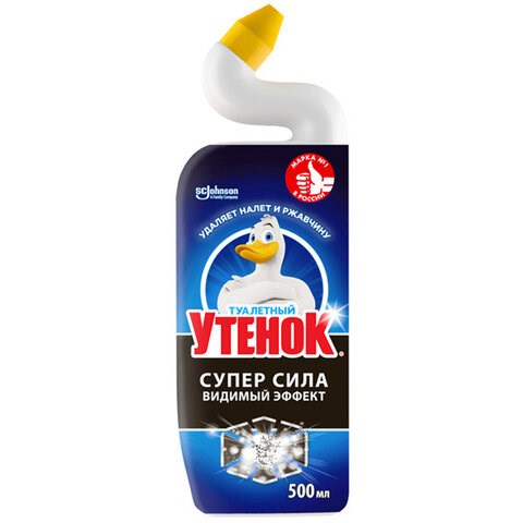 Средство для уборки туалета 500 мл ТУАЛЕТНЫЙ УТЕНОК Супер Сила "Видимый Эффект", 696888 605505