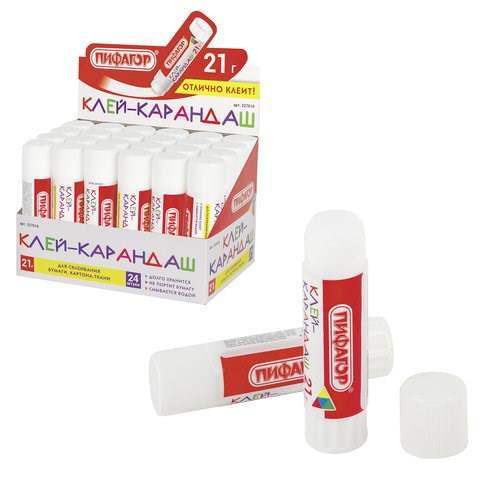 Клей-карандаш ПИФАГОР, 21 г, 227610 227610