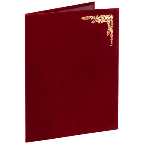 Папка адресная бархат бордовый, "Виньетка", формат А4, STAFF, 124294 124294