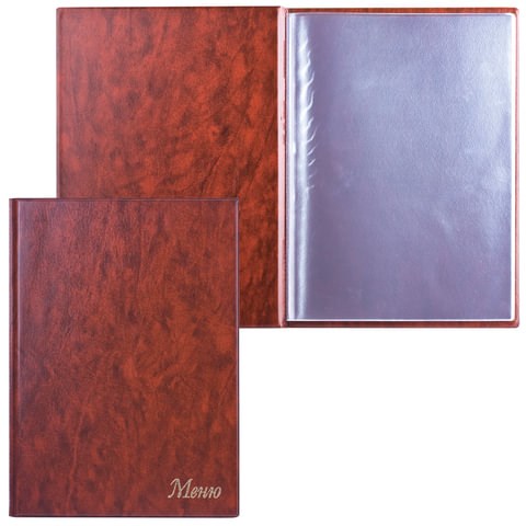 Папка "Меню" с 10 файлами, 220х320 мм, коричневая, "ДПС", 2137.М-104 231128