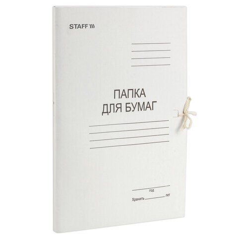 Папка для бумаг с завязками картонная STAFF, гарантированная плотность 310 г/м2, до 200 листов, 121120 121120