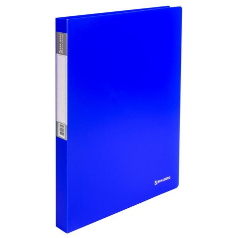 Папка на 2 кольцах BRAUBERG "Neon", 25 мм, внутренний карман, неоновая, синяя, до 170 листов, 0,7 мм, 227459 227459