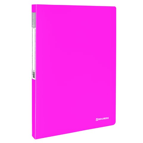 Папка 20 вкладышей BRAUBERG "Neon", 16 мм, неоновая розовая, 700 мкм, 227450 227450