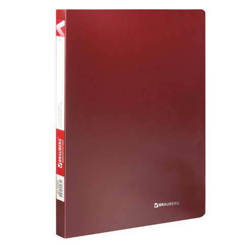 Папка с пластиковым скоросшивателем BRAUBERG "Office", красная, до 100 листов, 0,5 мм, 222643 222643
