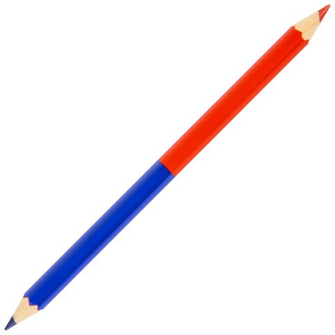Карандаш двухцветный КРАСНО-СИНИЙ, KOH-I-NOOR, УТОЛЩЕННЫЙ, 1 шт., шестигранный, грифель 3,8 мм, натуральное дерево, 3423, 34230EG006KS 180874