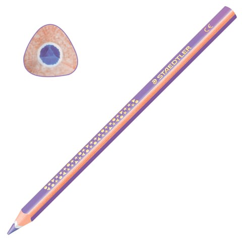 Карандаш цветной утолщенный STAEDTLER "Noris club", 1 шт., трехгранный, грифель 4 мм, фиолетовый, натуральное дерево, 1284-6 181215