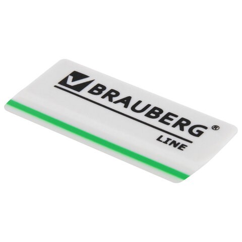 Ластик BRAUBERG "Line", 57х18х8 мм, белый, прямоугольный, скошенные края, 221036 221036