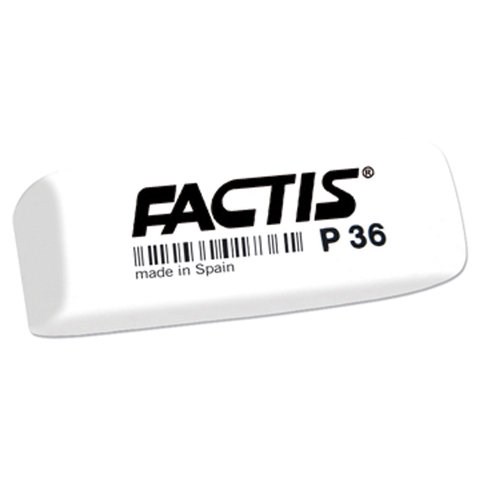 Ластик FACTIS P 36 (Испания), 56х20х9 мм, белый, прямоугольный, скошенные края, CPFP36B 220858
