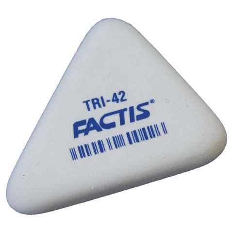 Ластик FACTIS TRI 42 (Испания), 45х35х8 мм, белый, треугольный, PMFTRI42 227989