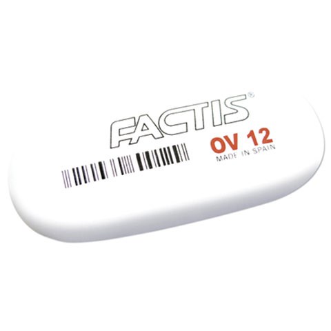 Ластик большой FACTIS OV 12 (Испания), 61х28х13 мм, белый, овальный, CMFOV12 227986