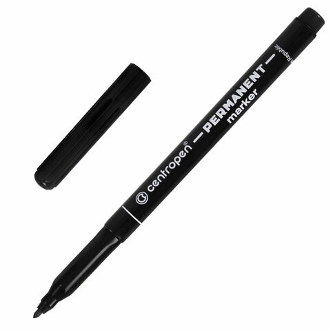 Маркер перманентный CENTROPEN 2536, ЧЕРНЫЙ, тонкий наконечник, 1 мм, трехгранная зона захвата, 6 2536 0112 151099