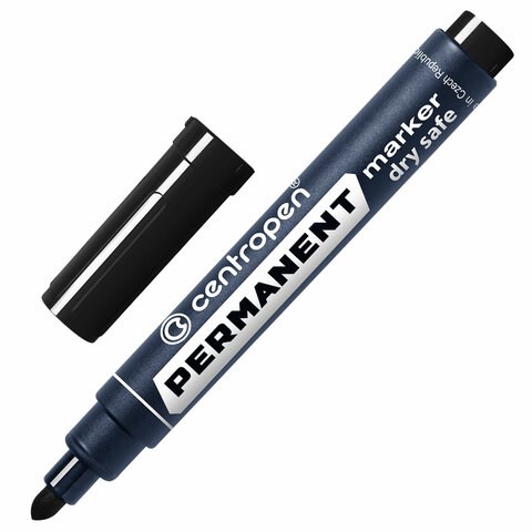 Маркер перманентный CENTROPEN 8510, ЧЕРНЫЙ, круглый наконечник, 2,5 мм, 8510, 5 8510 0112 151100