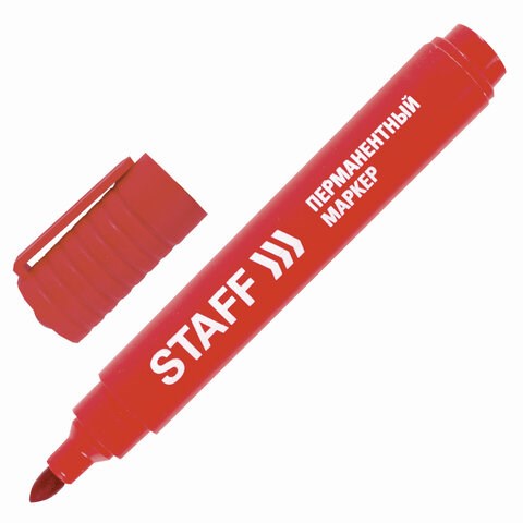Маркер перманентный STAFF Basic PM-733, КРАСНЫЙ, круглый наконечник 2,5 мм, 150734 150734