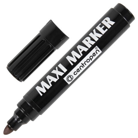 Маркер перманентный универсальный ЧЕРНЫЙ CENTROPEN "Maxi Marker", 2-4 мм, 8936, 5 8936 0112 151125