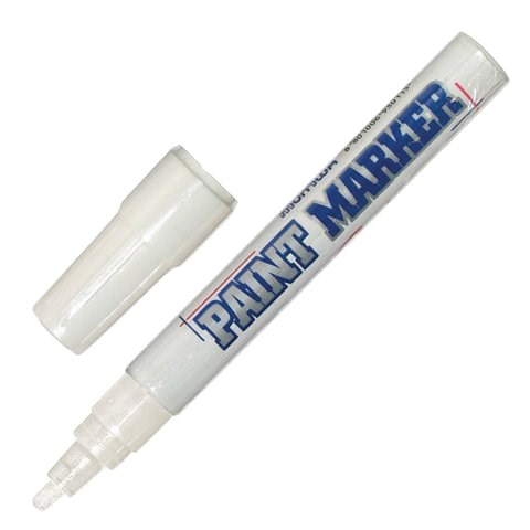 Маркер-краска лаковый (paint marker) MUNHWA, 4 мм, БЕЛЫЙ, нитро-основа, алюминиевый корпус, PM-05 151470