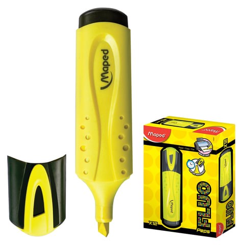 Текстовыделитель MAPED (Франция) "Fluo Pep's Classic", ЖЕЛТЫЙ, линия 1-5 мм, 742534 150766