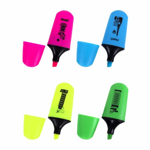 Текстовыделитель мини BRAUBERG "NEON Mini", АССОРТИ В ПЛАСТИКОВОЙ БАНКЕ, линия 1-5 мм, 152431 152431