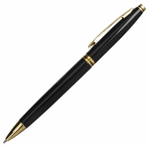 Ручка подарочная шариковая BRAUBERG "De Luxe Black", корпус черный, узел 1 мм, линия письма 0,7 мм, синяя, 141411 141411