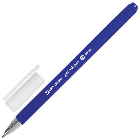 Ручка гелевая BRAUBERG "Matt Gel", СИНЯЯ, корпус soft-touch, узел 0,5 мм, линия 0,35 мм, 142945 142945