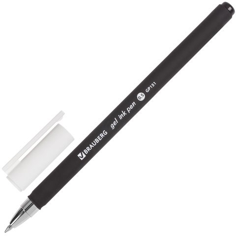 Ручка гелевая BRAUBERG "Matt Gel", ЧЕРНАЯ, корпус soft-touch, узел 0,5 мм, линия 0,35 мм, 142944 142944