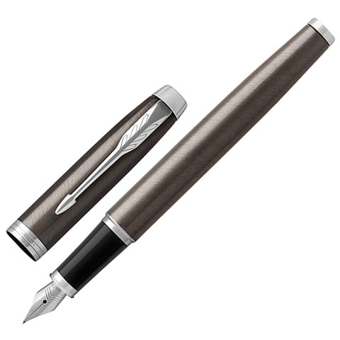 Ручка перьевая PARKER "IM Core Dark Espresso CT", корпус кофейный лак, хромированные детали, синяя, 1931650 142543