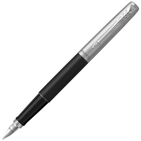 Ручка перьевая PARKER "Jotter Bond Street Black CT", черный, детали нержавеющая сталь, синяя, 2030947 142943
