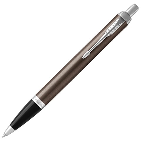 Ручка шариковая PARKER "IM Core Dark Espresso CT", корпус кофейный лак, хромированные детали, синяя, 1931671 142545