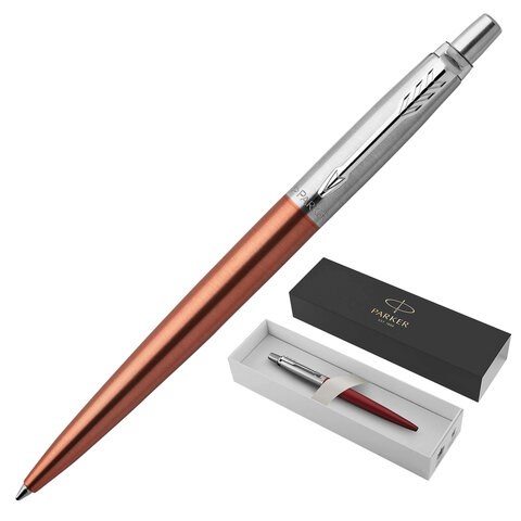 Ручка шариковая PARKER "Jotter Core Chelsea Orange CT", корпус оранжевый, детали хром, синяя, 1953189 142384