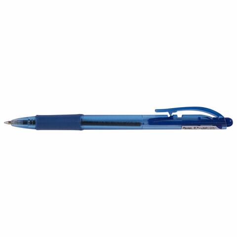 Ручка шариковая масляная автоматическая с грипом PENTEL (Япония) "Fine Line", СИНЯЯ, линия письма 0,27 мм, BK417-CN 142665