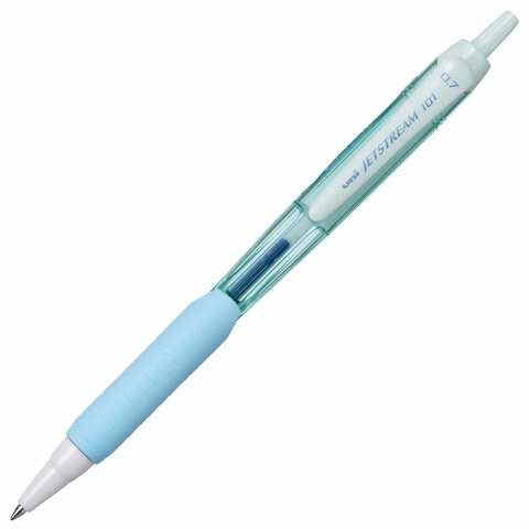 Ручка шариковая масляная автоматическая с грипом UNI "JetStream", СИНЯЯ, корпус бирюзовый, 0,35 мм, SXN-101FL AQUA 144111