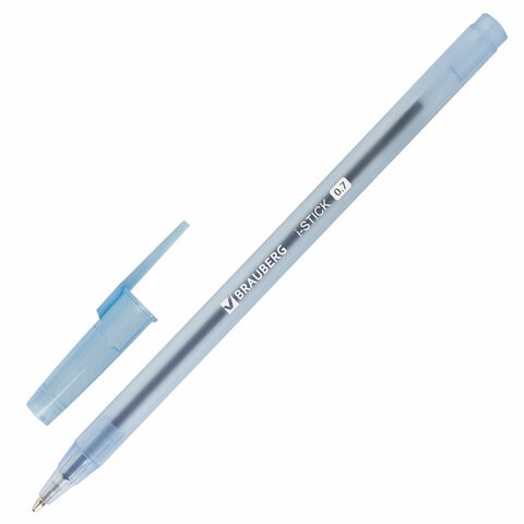 Ручка шариковая BRAUBERG "i-STICK" СИНЯЯ, пишущий узел 0,7 мм, линия письма 0,35 мм, 143442 143442
