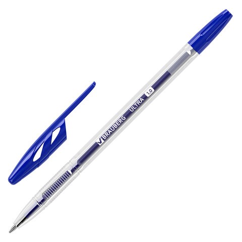 Ручка шариковая BRAUBERG "ULTRA", СИНЯЯ, узел 1 мм, чернила ГЕРМАНИЯ, наконечник ШВЕЙЦАРИЯ, 143558 143558