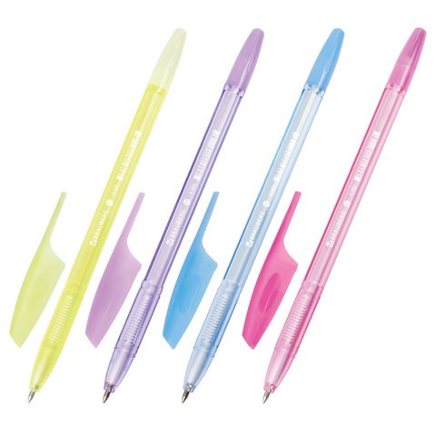 Ручка шариковая BRAUBERG "X-333" PASTEL, СИНЯЯ, корпус тонированованный ассорти, узел 0,7 мм, линия письма 0,35 мм, 142830 142830