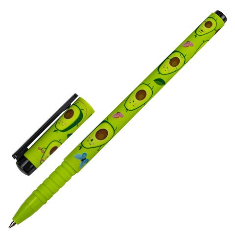 Ручка шариковая BRAUBERG SOFT TOUCH GRIP "AVOCADO", СИНЯЯ, мягкое покрытие, узел 0,7 мм, 143716 143716