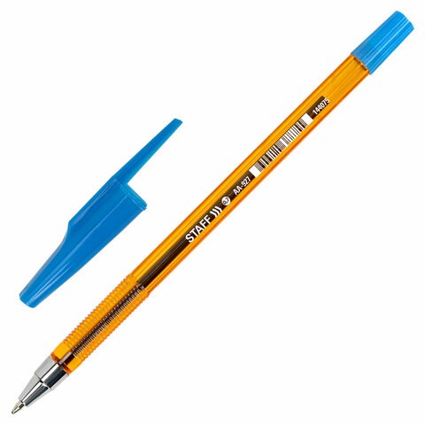 Ручка шариковая STAFF AA-927 ORANGE, СИНЯЯ, корпус тонированный оранжевый, узел 0,7 мм, линия письма 0,35 мм, 144075 144075