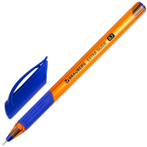 Ручка шариковая масляная BRAUBERG "Extra Glide GT Tone Orange", СИНЯЯ, узел 0,7 мм, линия письма 0,35 мм, 142923 142923