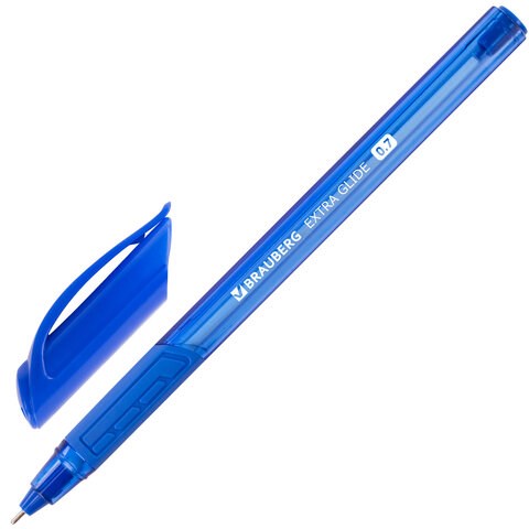 Ручка шариковая масляная BRAUBERG "Extra Glide GT Tone", СИНЯЯ, узел 0,7 мм, линия письма 0,35 мм, 142922 142922