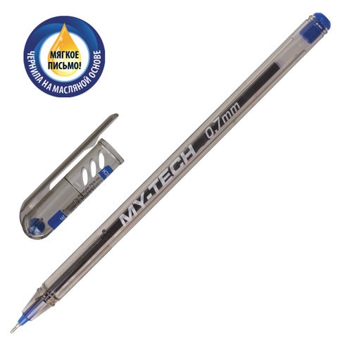 Ручка шариковая масляная PENSAN "My-Tech", СИНЯЯ, игольчатый узел 0,7 мм, линия письма 0,35 мм, 2240 141595
