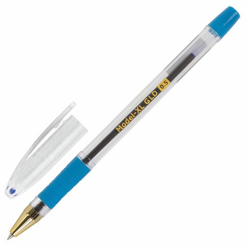 Ручка шариковая масляная с грипом BRAUBERG "Model-XL GLD", СИНЯЯ, узел 0,5 мм, линия письма 0,25 мм, 143245 143245
