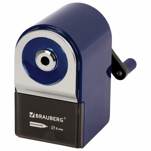 Точилка механическая BRAUBERG "ORIGINAL", для чернографитных и цветных карандашей, крепление к столу, корпус синий, 228480 228480