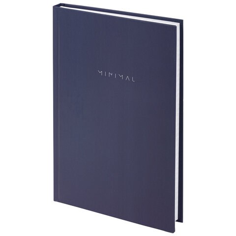 Блокнот А5 134х206 мм, 80 л., твёрдый, клетка, BRAUBERG "Minimal", синий, 116439 116439