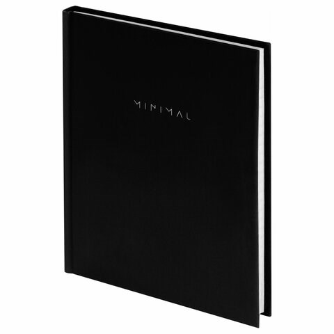 Блокнот МАЛЫЙ ФОРМАТ 110х147 мм, А6, 80 л., твердый, клетка, BRAUBERG "Minimal", черный, 116444 116444