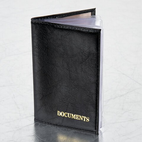 Обложка для автодокументов STAFF "Profit", экокожа, "DOCUMENTS", черная, 237181 237181